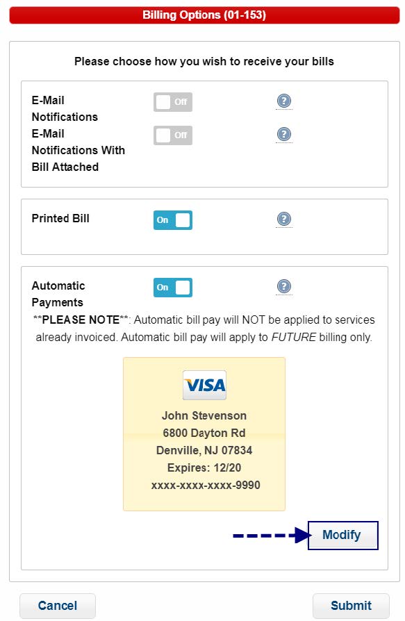 modifying automatic payments